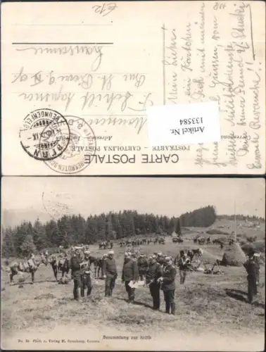133584,Schweizer Armee Soldaten Infanterie Besammlung v. Kritik Manöver Inf. Rekruten Schule