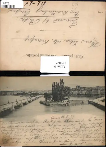 670872,Geneve Genf Brücke 1897 Switzerland