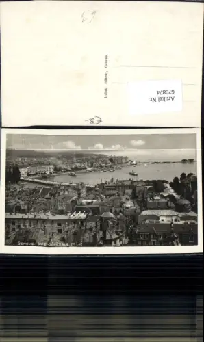 670874,Foto Ak Geneve Genf Vue Generale et Lac Switzerland