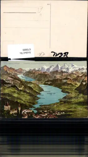 670889,Lagekarte Thuner-See Thun Spiez Merligen Switzerland