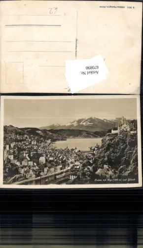 670890,Foto Ak Luzern mit Rigi u. Gütsch Switzerland