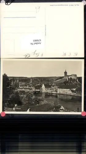 670903,Foto Ak Schaffhausen mit Munot Schiff Dampfer Switzerland