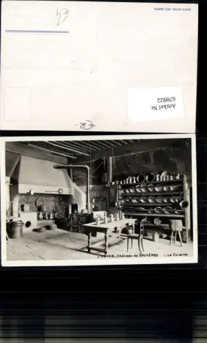 670922,Foto Ak Chateau de Gruyeres Greyerz La Cuisine Küche Kamin Ofen Switzerland