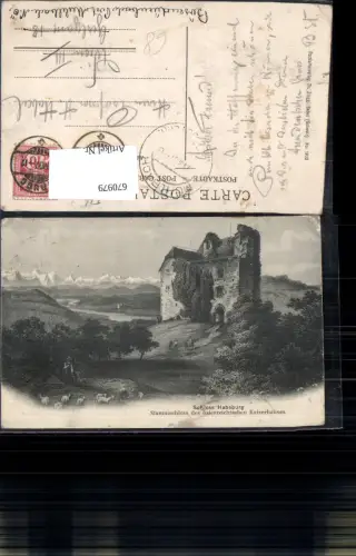 670979,Künstler Ak Gemeinde Habsburg Schloss Habsburg Switzerland