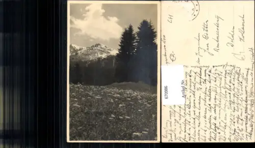 670986,Foto Ak Klosters Bergwiese Blumen Switzerland