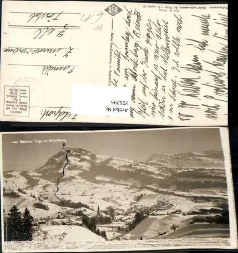 705295 Foto AK Nesslau Togg m. Stockberg Winteransicht Feldpost