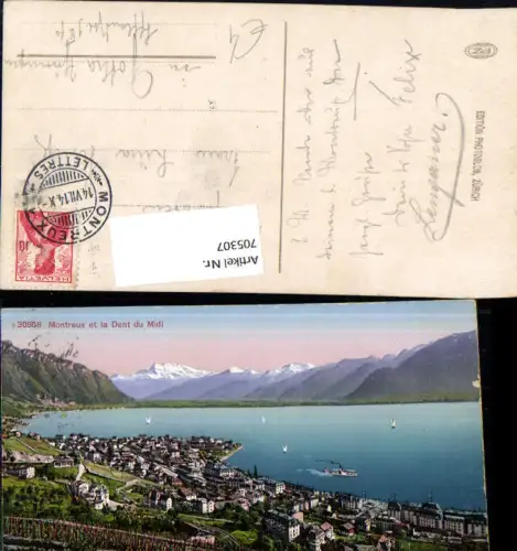 705307 Montreux et la Dent du Midi