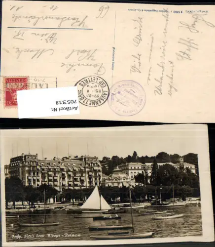 705318 Foto AK Ouchy Hotels Beau Rivage Palace Segelboote Boote
