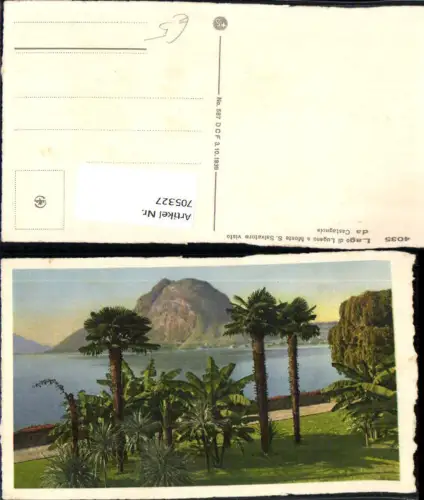 705327 Lago di Lugano e Monte S. Salvatore visto da Castagnola