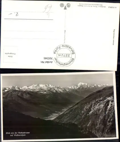 705346 Foto AK Blick von der Furkastrasse auf Walliseralpen Realp