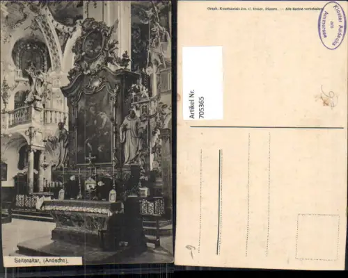 705365 Andechs Seitenaltar Kirche Inneres