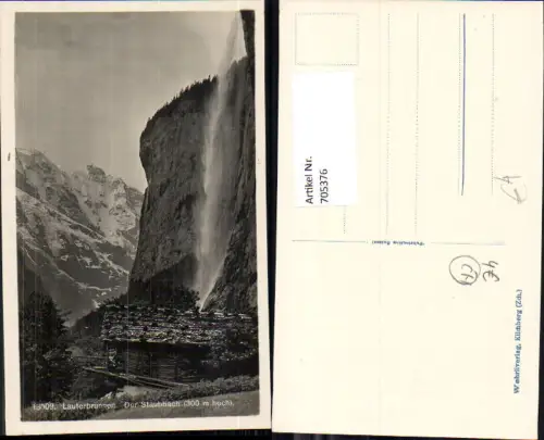 705376 Foto AK Lauterbrunnen Staubbach Wasserfall