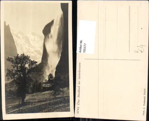 705377 Foto AK Lauterbrunnen Staubbach Wasserfall pub J. Gaberell 2742