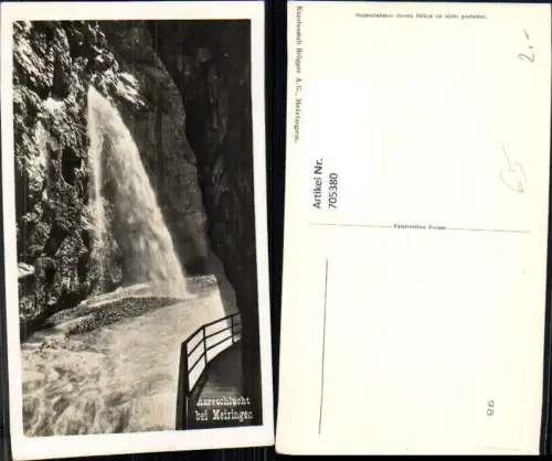 705380 Foto AK Aareschlucht b. Meiringen Wasserfall