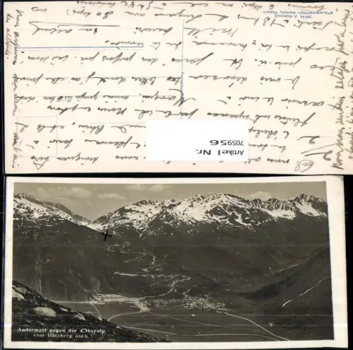 705956 Foto AK Andermatt geg. d. Oberalp vom Bätzberg aus