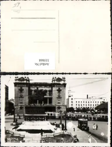 335868,Belgrade Belgrad Pl. Prince Michel Bus Straßenbahn Denkmal