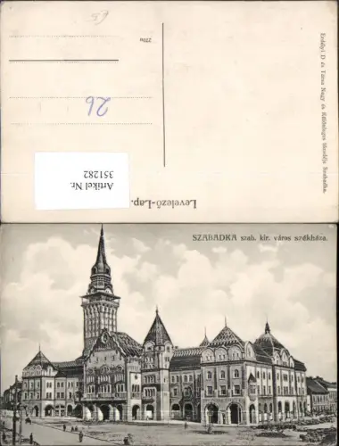 351282,Szabadka szab kir varos szekhaza Turm