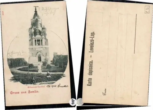 69802,Gruss aus Semlin Milleniums Denkmal 1900 Belgrad