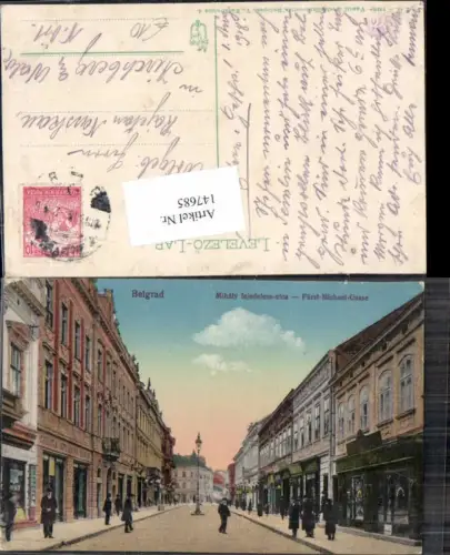 147685,Belgrad beograd Fürst Michael Gasse Strassenpartie 1915