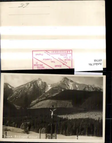 69748,Foto Ak Zdiar Zdiarske Vidla Bergansicht Kreuz i. Vordergrund