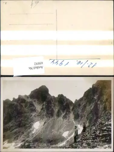 69892,Hohe Tatra Velicka Dolina Bergansicht m. Wanderer Bergsteiger 1944