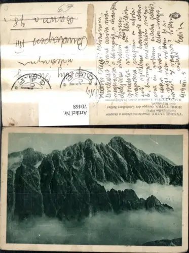 70468,Hohe Tatra Gruppe d. Lomnitzer Spitze u. Mittelgrat Bergansicht