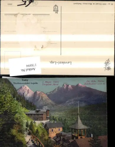 178894,Slowakei Tatry Studenovodske kupele Hohe Tatra Kohlbachtal