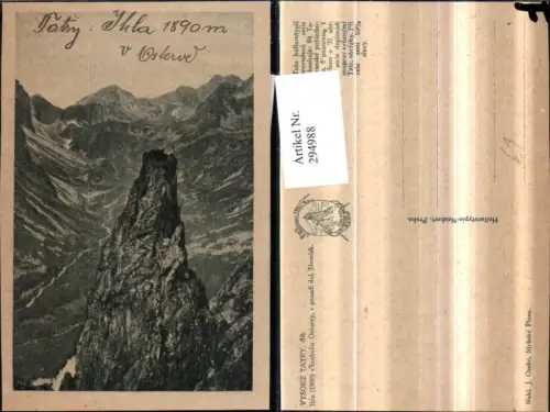 294988,Vysoke Tatry Ihla v hrebenu Ostervy v pozadi dol Zlomisk Bergkulisse