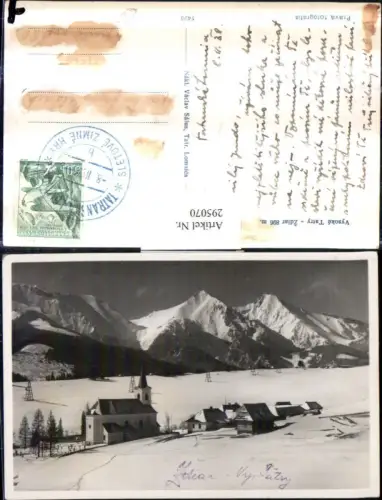295070,Vysoke Tatry Zdiar Totale Kirche Bergkulisse Winterbild