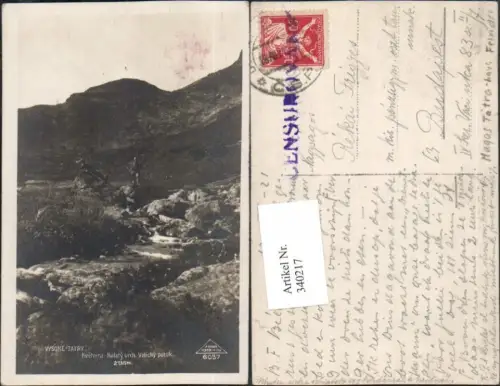 340217,Vysoke Tatry Kvetnica Kulaty urch Velicky potok Bergkulisse Bach