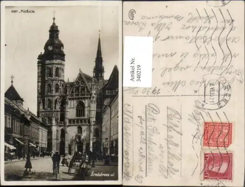 340219,Kosice Kaschau Srobarova ul Straßenansicht Kirche