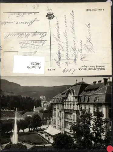 340278,Trencianske Teplice Trentschin-Teplitz Liecebny ustav Krym Gebäude Fontäne