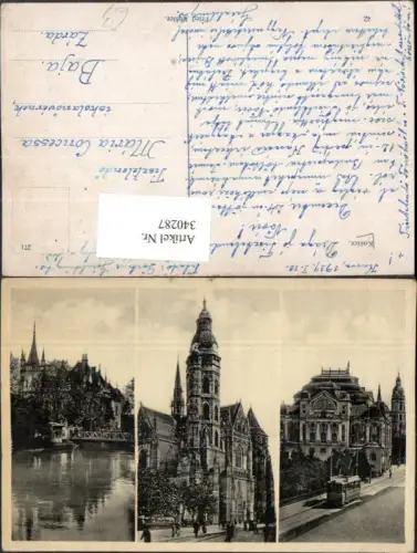 340287,Kosice Kaschau Dom Kirche Theater Straßenbahn Mehrbildkarte