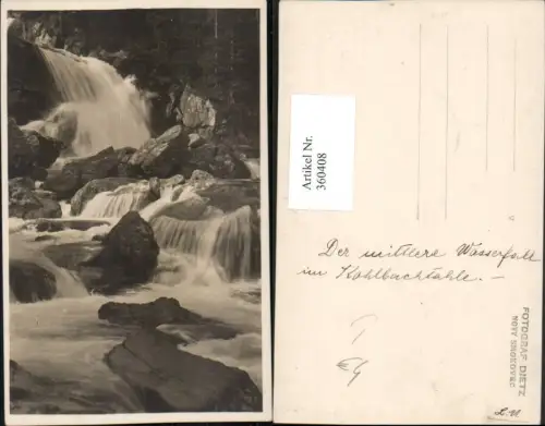 360408,Foto AK Slovakia Vysoke Tatry Kohlbachtal Mittlerer Wasserfall