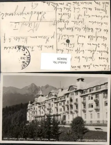 360420,Slovakia Tatranska Lomnica Grand Praha s Lom. Stitem Bergkulisse