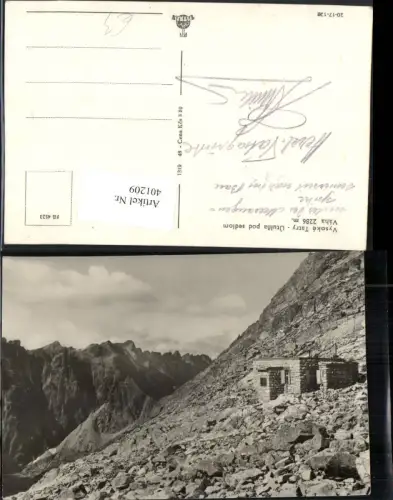 401209,Slovakia Vysoke Tatry Utulna pod sedlom Vaha Bergkulisse