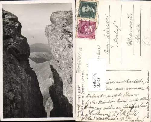 452468,Slovakia Nizke Tatry Skalny komin na Dumbieri Felsen Schlucht