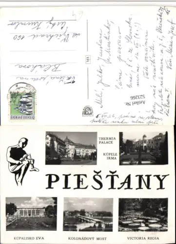 523266,Slovakia Piestany Kupele Irma Victoria Regia Kupalisko Eva Mehrbildkarte