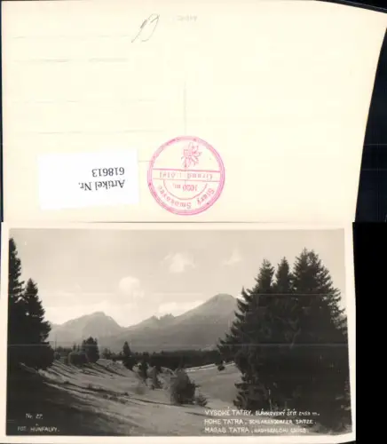 618613,Foto Ak Vysoke Tatry Hohe Tatra Slavkovsky Stit Schlagendorfer Spitze Stary Smokovec Slovakia