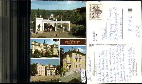 671149,Mehrbild Ak Pistian Piestany Kolonadovy most Liecebne domy Slovan Slovakia