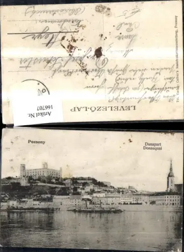166707,Pozsony Dunapart Donauquai Schiff Dampfer
