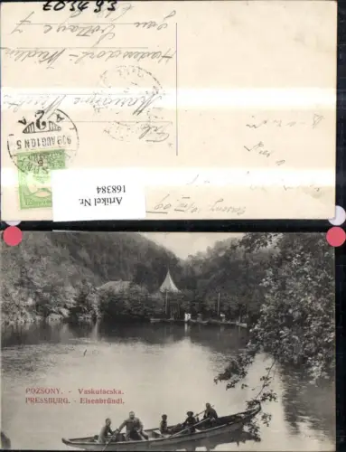 168384,Pozsony Pressburg Eisenbründl Boot Personen 1909