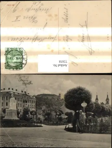 72858Ljubljana Laibach Ansicht Sodnijski trg Denkmal Statue