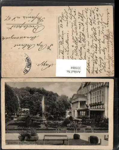 335884,Rogaska Slatina Rohitsch-Sauerbrunn Zdraviliski dom s parkom Kurgarten Fontäne
