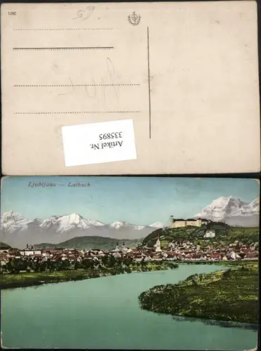 335895,Laibach Ljubljana Totale m. Burg Bergkulisse
