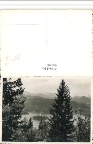 496207,Foto AK Slovenia Bled Veldes Feldes Insel Bergkulisse