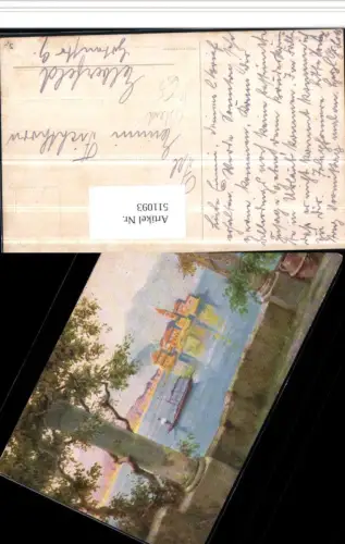 511093,Künstler AK Slovenia Bled Veldes Feldes Insel Boot