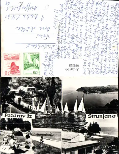 618329,Mehrbild Ak Stunjana Segelboote Segeln Strunjan Slovenia