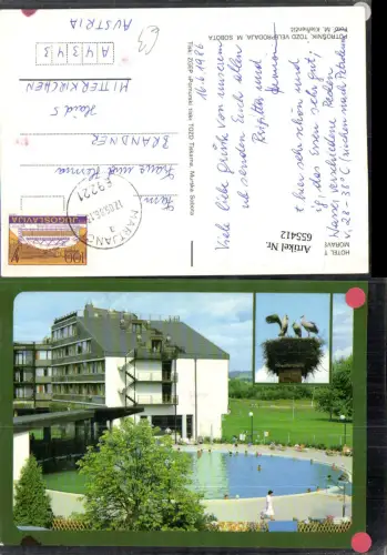 655412,Mehrbild Ak Hotel Termal Moravske Toplice Storch Störche Schwimmbad