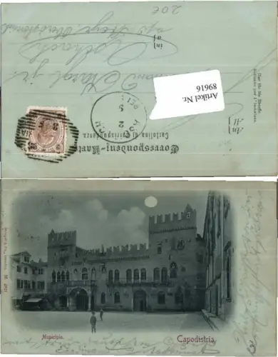 89616,Capodistria Hauptplatz Mond Litho 1898